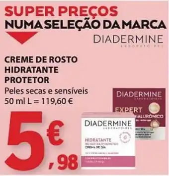 E.Leclerc Creme de rosto hidratante protetor diadermine promoção