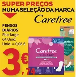 E.Leclerc Pensos diários carefree plus large promoção