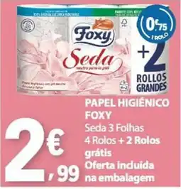 E.Leclerc Papel higiênico foxy seda 3 folhas promoção