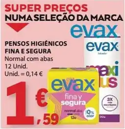 E.Leclerc Pensos higiénicos evax fina e segura promoção