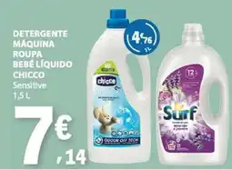 E.Leclerc Detergente máquina roupa bebé líquido chicco sensitive promoção