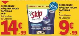 E.Leclerc Detergente máquina roupa cápsulas skip active clean promoção