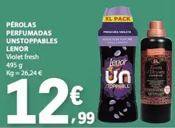 E.Leclerc Pérolas perfumadas unstoppables lenor violet fresh promoção