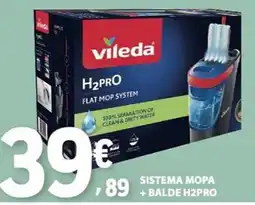 E.Leclerc Vileda sistema mopa + balde h2pro promoção