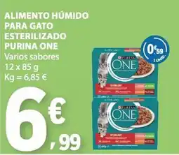 E.Leclerc alimento húmido para gato esterilizado purina one promoção