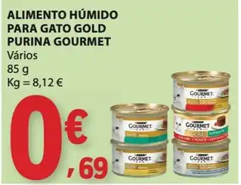 E.Leclerc alimento húmido para gato gold purina gourmet promoção