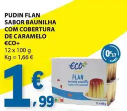 E.Leclerc Pudin flan sabor baunilha com cobertura de caramelo eco+ promoção