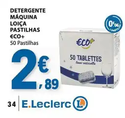 E.Leclerc Detergente máquina loiça pastilhas eco+ promoção