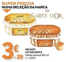 E.Leclerc carte d'or gelado les desserts salted caramel promoção