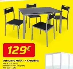 Bricomarché Conjunto mesa + 4 cadeiras promoção