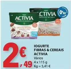 E.Leclerc Activia - iogurte fibras & cereais promoção