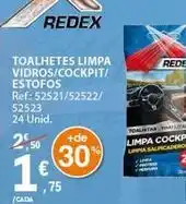 E.Leclerc Redex - toalhetes limpa vidros/cockpit/estofos promoção
