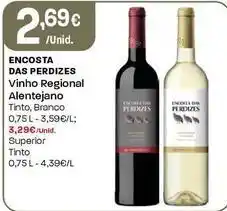 Intermarché Encosta das perdizes - vinho regional alentejano promoção