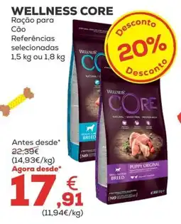 Kiwoko wellness core ração para cão promoção