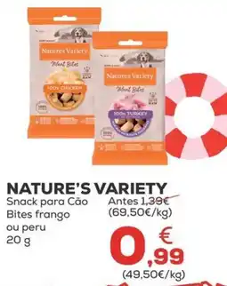 Kiwoko Nature's variety snack para cão bites frango ou peru promoção