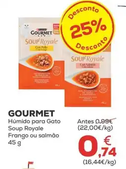 Kiwoko Gourmet húmido para gato soup royale frango ou salmão promoção