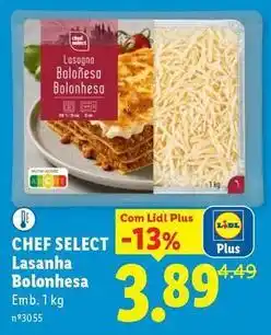 Lidl Chef - select lasanha bolonhesa promoção