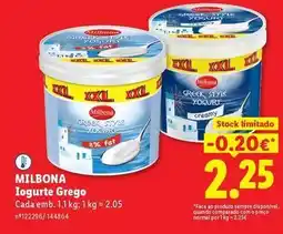 Lidl Milbona - iogurte grego promoção