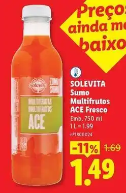 Lidl Solevita - solovita sumo multifrutos ace fresco promoção