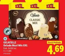 Lidl Gelatelli - gelado maxi mix xxl promoção