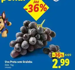 Lidl Uva preta sem grainha promoção