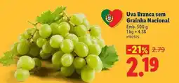 Lidl Nacional - uva branca sem grainha promoção