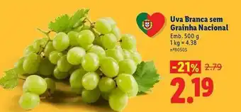 Lidl Nacional - uva branca sem grainha promoção