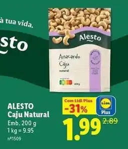 Lidl Alesto - caju natural promoção