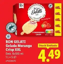 Lidl Nature - gelado morango crisp xxl promoção