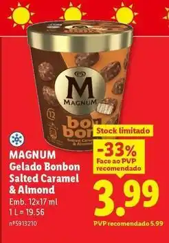 Lidl Magnum - gelado bonbon salted caramel & almond promoção