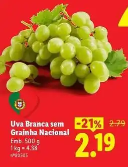 Lidl Nacional - uva branca sem grainha promoção
