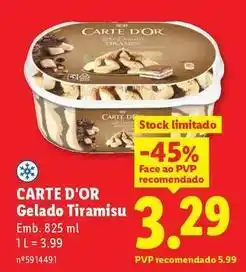 Lidl Carte d'or - gelado tiramisu promoção