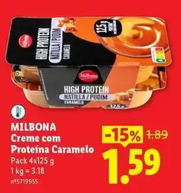 Lidl Milbona - creme com proteina caramelo promoção