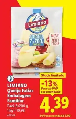 Lidl Limiano - queijo fatias embalagem familiar promoção
