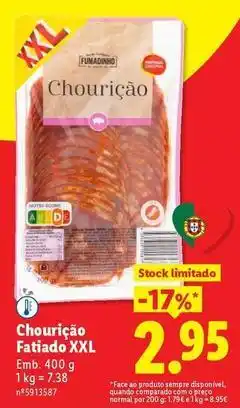 Lidl Xxl - chouricao fatiado promoção