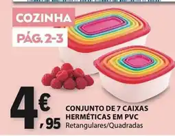 E.Leclerc Conjunto de 7 caixas herméticas em pvc retangulares/quadradas promoção