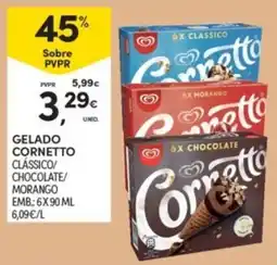 Continente gelado cornetto clássico/chocolate/morango promoção