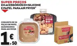 E.Leclerc Conjunto de 50 peças em papel quadradas para air fryer kinvara promoção