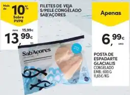 Continente Filetes de veja s/pele congelado sab'acores promoção