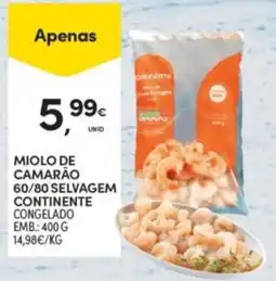 Continente Miolo de camarão continente promoção