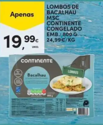 Continente Lombos de bacalhau continente promoção
