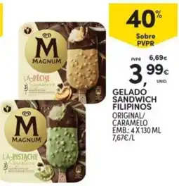 Continente magnum gelado sandwich filipinos original/caramelo promoção