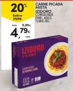 Continente Carne picada de bovino e suino izidoro promoção