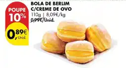 Pingo Doce bola de berlim c/creme de ovo promoção