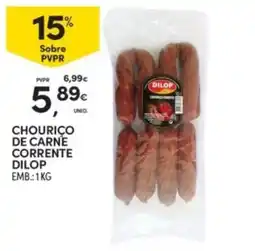 Continente Chouriço de carne corrente dilop promoção