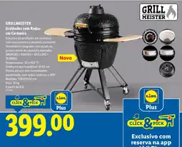Lidl grillmeister grelhador com rodas em cerâmica promoção