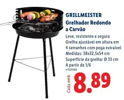 Lidl grillmeister grelhador redondo a carvão promoção