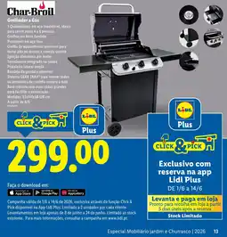 Lidl Char-Broil Grelhador a Gás promoção