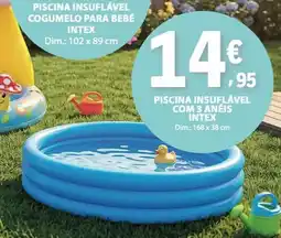 E.Leclerc piscina insuflável com 3 anéis intex promoção