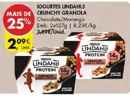 Pingo Doce Iogurtes lindahls crunchy granola chocolate/morango promoção